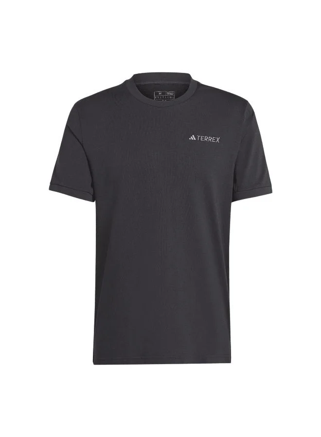 Adidas Xpl Logo Tee Black Hiking T-Shirts For Men Xs